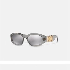 NWOT Versace Medusa Biggie Sunglasses Transparent Grey Mirror Silver